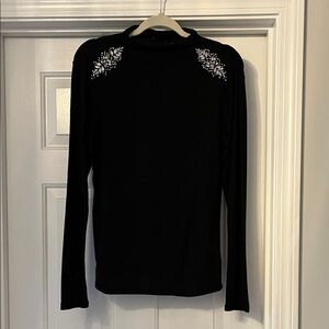 Elegant Black Embellished Women's Top